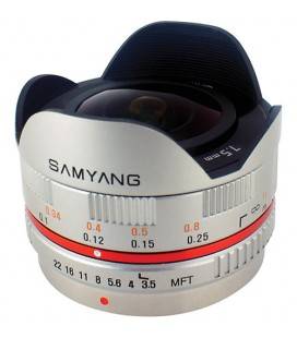 SAMYANG 7,5 MM F3,5 UMC OCCHIO DI PESCE UMC MICRO 4/3 ARGENTO