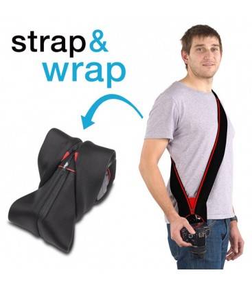 Miggö Strap & Wrap Pour Appareils Photo Reflex Zoom Normal (Rouge/Noir)