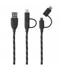 BOOMPODS CABLE DUO TRESSÉ 1M ÉCLAIR/MICRO USB A USB USB