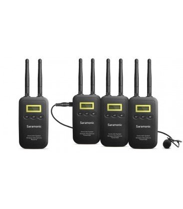 Saramonic Vmiclink5 - Wireless System with Three Transmitters and Receiver with Monitor
