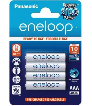 SANYO ENELOOP BLISTER 4 PILAS RECARGABLES AAA/750mA.