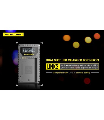 NITECORE UNK2 CARICABATTERIE EN-EL15 DUAL(2BATTERIE) 1 USB