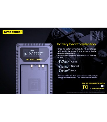 NITECORE FX1 CHARGER FUJIFILM NP-FW126 DUAL (2 BATTERIES 1 USB)