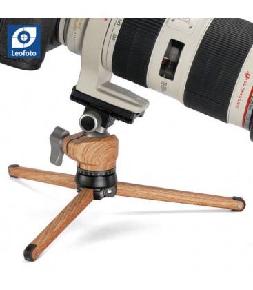 LEOFOTO T-01 MT-01 + LH25 MINI TREPPIEDE + MATTARELLO /FINITURA LEGNO ALLUMINIO