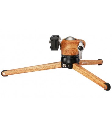 LEOFOTO  MT-01 + LH25 MINI TRIPOD + ROLLING PIN /ALUMINIUM WOOD FINISH