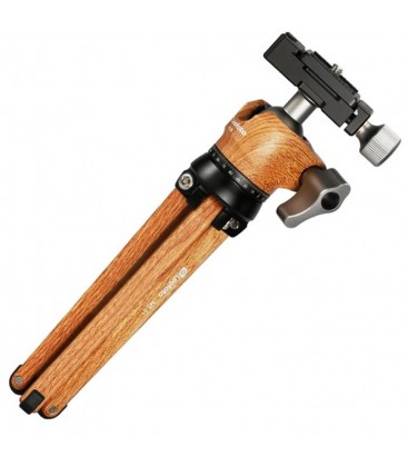 LEOFOTO  MT-01 + LH25 MINI TRIPOD + ROLLING PIN /ALUMINIUM WOOD FINISH