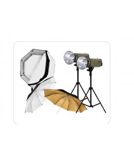 ULTRALYT KIT ESTUDIO 800A ( 2 FLASH 800+2 TRIPODE WT806 + 1 VE 90X90+2 PARAGUAS PRND43+BOLSO )	