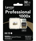 LEXAR MICRO SDHC 32 GB 150M/S +LECTOR USB3.0