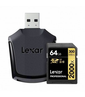 LEXAR SDXC 64 GB 300M/S + LECTOR USB3.0