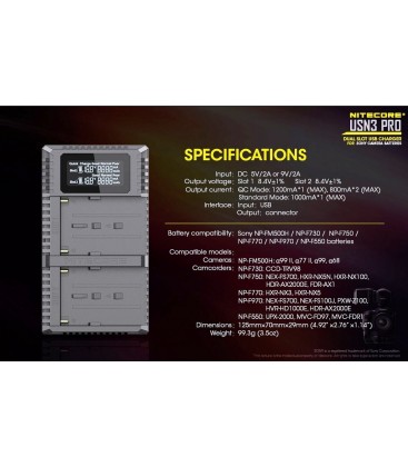 NITECORE USN3 PRO CHARGER FOR SONY