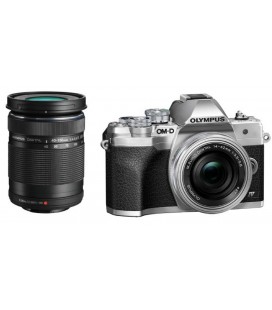 OLYMPUS OM-D E-M10  MARK IV PANCAKE KIT -(14‑42mm F3.5‑5.6 y 40‑150mm F4‑5.6 R)  PLATA