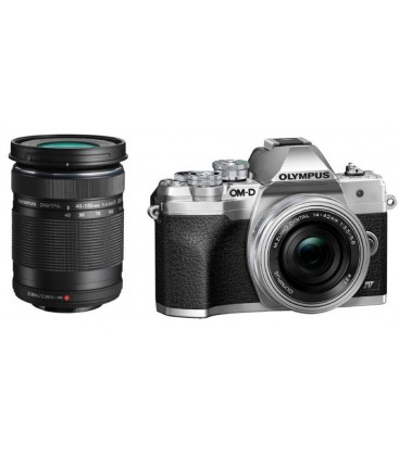OLYMPUS OM-D E-M10 MARK IV + 14-42MM F3.5-5.6 ET 40-150MM F4-5.6 KIT PANCAKE - ARGENT