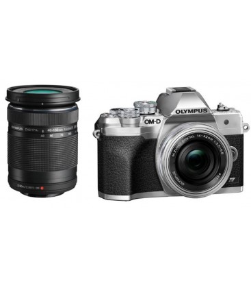 OLYMPUS OM-D E-M10  MARK IV PANCAKE KIT -(14‑42mm F3.5‑5.6 y 40‑150mm F4‑5.6 R)  PLATA