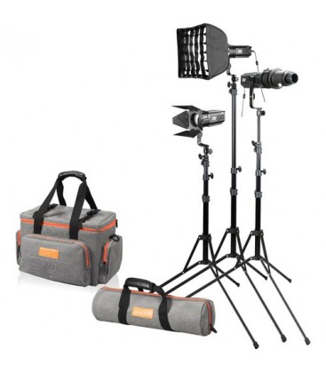GODOX FOCUSING LED LIGHT S30 (3 LIGHTS PLUS ACCESSORIES)