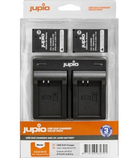 DOPPIO CARICABATTERIE JUPIO + 2 BATTERIE LP-E12 REF. CCA1010