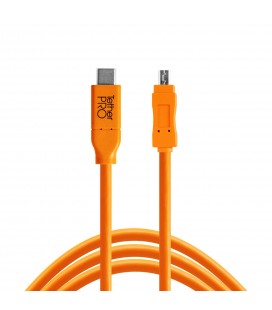 TETHER TOOLS USB-C A MICRO-B 3.0 ORANGE STRAIGHT CABLE