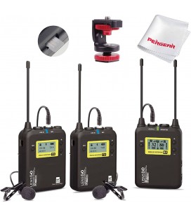 LENSGO WIRELESS 328C PRO 2TX + 1RX MICROPHONE SYSTEM