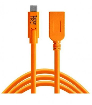  TETHERPRO USB TYPE-C A USB TYPE-A EXTENSION CABLE (15 'NARANJA)