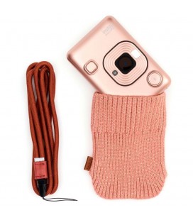 FUJIFILM CAMERA INSTAX LIPLAY PINK GOLD + STRAP + CASE (GOLD BUNDLE)
