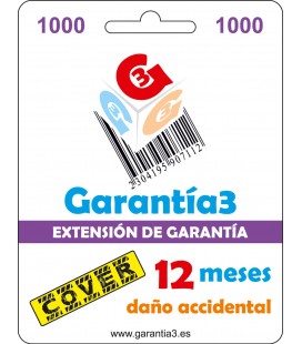 GUARANTEE 3 COVER UP TO 1000 EUROS - 12 MONTHS ACCIDENTAL DAMAGE