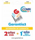 GARANTÍA3 COMBI HASTA 2000 EUROS - 2 AÑOS EXTENSIÓN DE GARANTÍA + 1 AÑO DAÑO ACCIDENTAL