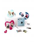 FUJIFILM CAMARA MINI INSTAX 12 KIT COLOR AZUL  + PAPEL 10 FOTOS + 3 PORTARA RETRATOS