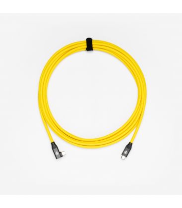 CÂBLE DE RALLONGE COBRA USB-C VERS USB-C 90º 5M JAUNE