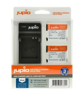 JUPIO KIT 2 BATTERIE DMW-BCM13E + CARICATORE USB