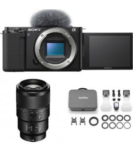 SONY ZV E10 GEHÄUSE + SONY FE 90MM f/2.8 G OSS + GODOX BLITZ MF12-DK1 MAKRO DENTAL