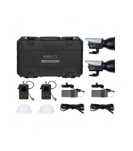 NANLITE KIT 2 LIGHT FC-120B BI-COLOR + BATTERY GRIP